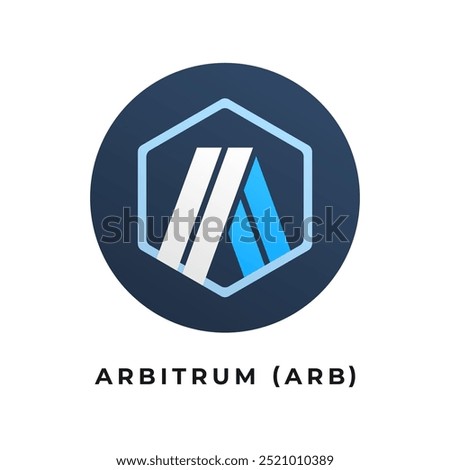 Arbitrum (ARB) cryptocurrency logo vector illustration.