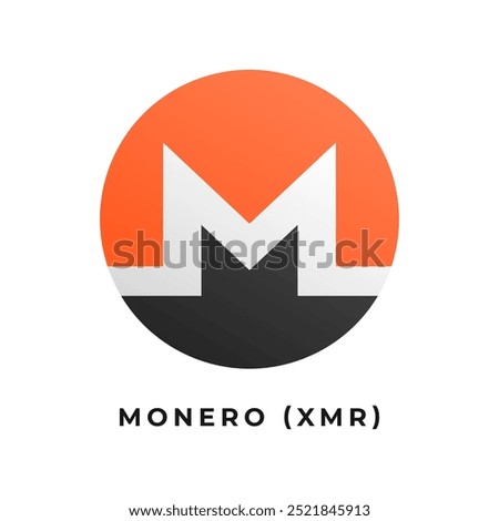 Monero (XMR) cryptocurrency logo vector illustration.