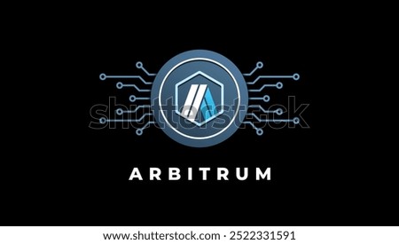 Arbitrum (ARB) cryptocurrency logo vector illustration for background or banner.