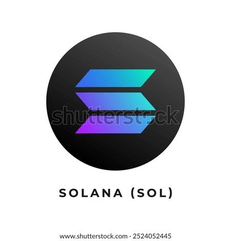 Solana (SOL) cryptocurrency logo vector illustration.