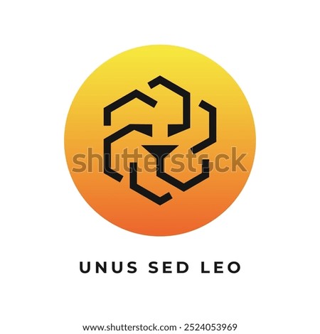 Unus Sed Leo cryptocurrency logo vector illustration.