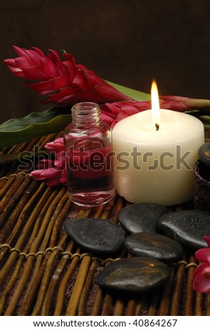 spa and wellness concept with flowers zen stones
