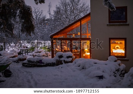 Similar – Image, Stock Photo Garden in winter Evening