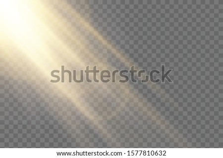 Vector transparent sunlight special lens flash light effect.front sun lens flash. Vector blur in the light of radiance. Element of decor.