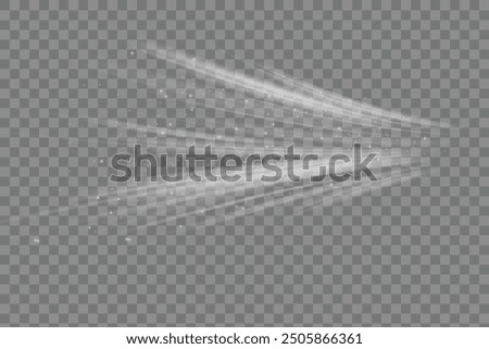 Stream of fresh wind png. Imitation of the exit of cold air from the air conditioner. Cold winter wind texture. Holiday vector blizzard. Christmas effect of a cold blizzard. Vector PNG.