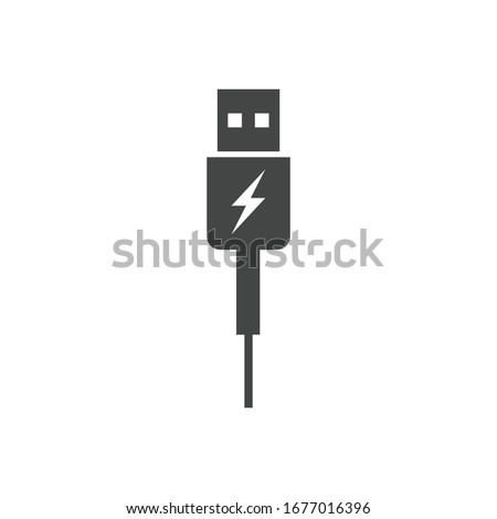  Usb Charging Icon Black and White Vector