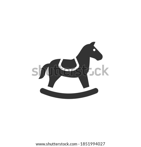 Horse Toys Icon Isolated on Black and White Vector Graphic 