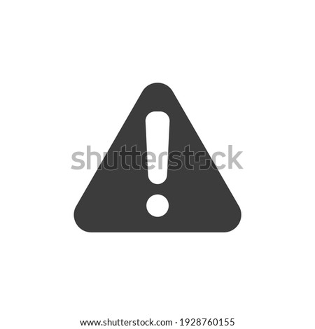 Warning Icon Isolated on Black and White Vector Graphic