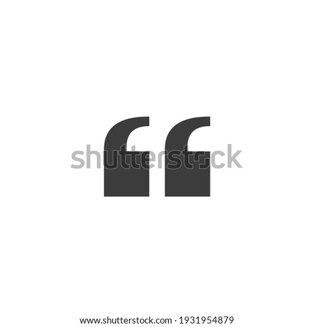 Blockquote Icon Isolated on Black and White Vector Graphic