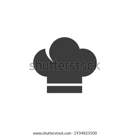 Chef Hat Icon Isolated on Black and White Vector Graphic