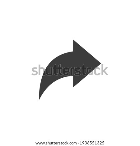 Arrow Share Icon Isolated on Black and White Vector Graphic