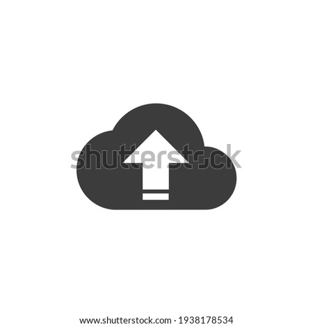 Backup Upload Icon Isolated on Black and White Vector Graphic