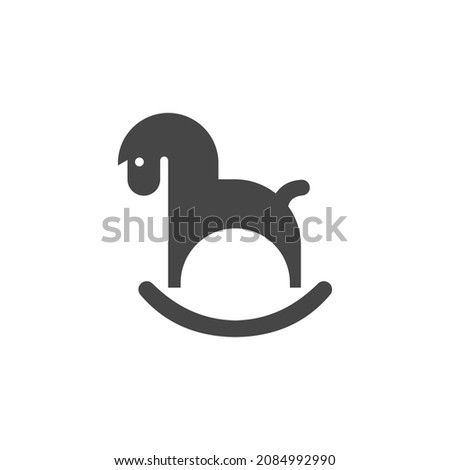 Swing Horse Icon Black and White Vector Graphic