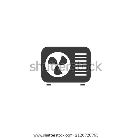 Air Conditioner Icon Black and White Vector Graphic