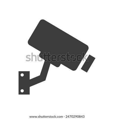 CCTV Camera Icon Black and White Vector Graphic