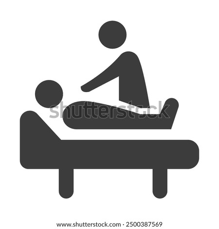 Medical Patient Icon Black and White Vector Graphic