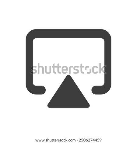 Airplay Solid Icon Black and White Vector Graphic