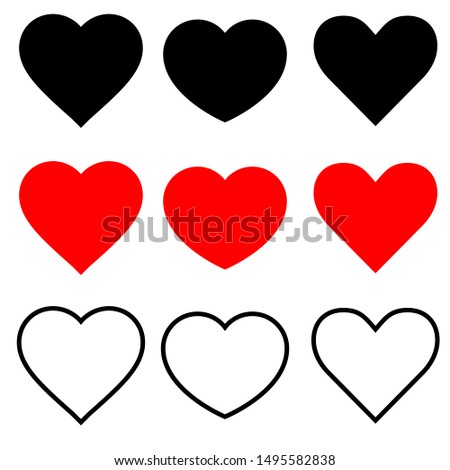 Heart icon vector set. Love illustration symbol collection.