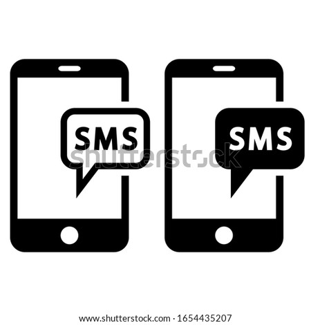 SMS vector icon. message illustration sign. mobile phone symbol.
