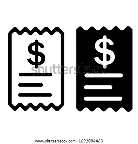 Receipt vector icon. Designed for web and software interfaces.