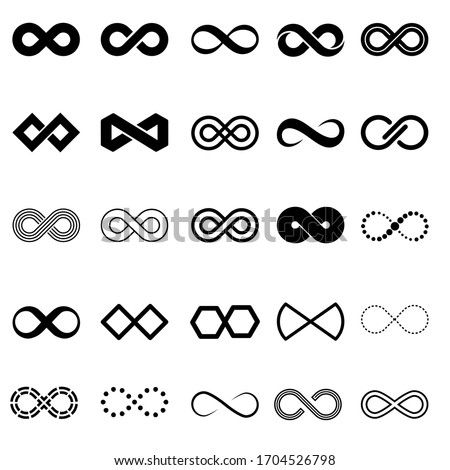 Infinity icon vector set. Mobius loop shape illustration sign collection. unlimited symbol. forever logo.