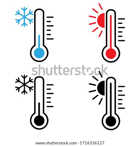 Temperature vector icon cet. hot and cold climate illustration sign collection. thermometer symbol.