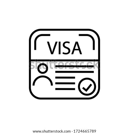 Visa vector icon. Temporary residence permit illustration sign.