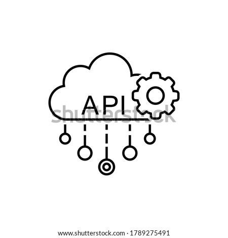 Cloud API vector icon. software integration illustration sign. application symbol.