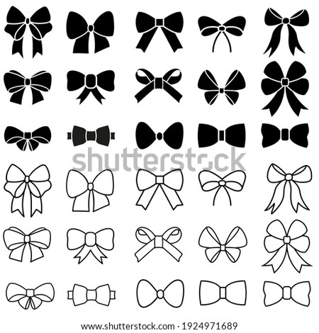 Decorative bows vector icon set. bow illustration sign collection. ribbon symbol. accessory logo.