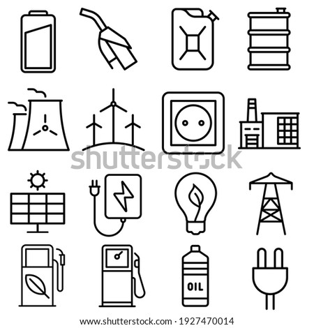 Energy icon vector set. power  illustration sign collection. electricity symbol.