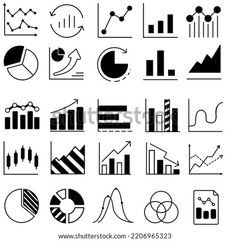 Chart icon vector set. schedule illustration sign collection. diagram symbol or logo.