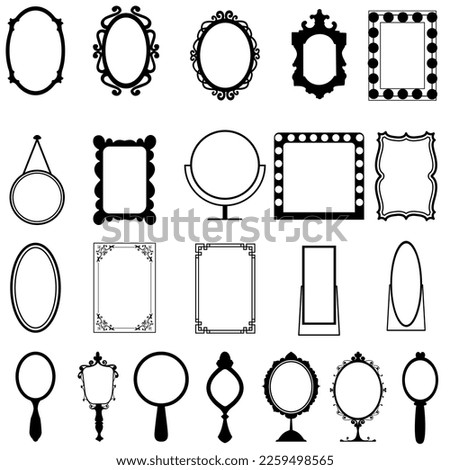 Mirror icon vector set. Hand Mirror illustration sign collection. Fashion symbol. Wardrobe logo.