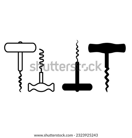 Corkscrew icon vector set. Wine illustration sign collection. Wine shop symbol. Wine house logo.