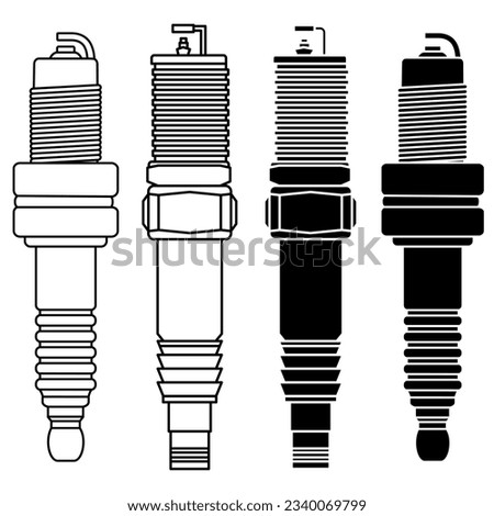 Spark plug icon vector set. engine ignition illustration sign collection. detail symbol or logo.