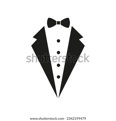 Tuxedo icon vector. Dinner jacket illustration sign. Suit symbol or logo.