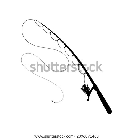 Fishing rod icon vector. Fishing illustration sign. Fish symbol or logo.