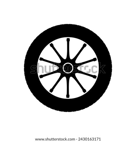 Car wheel icon vector. Wheel illustration sign. Tire service symbol or logo.