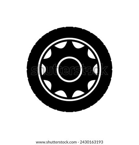 Car wheel icon vector. Wheel illustration sign. Tire service symbol or logo.