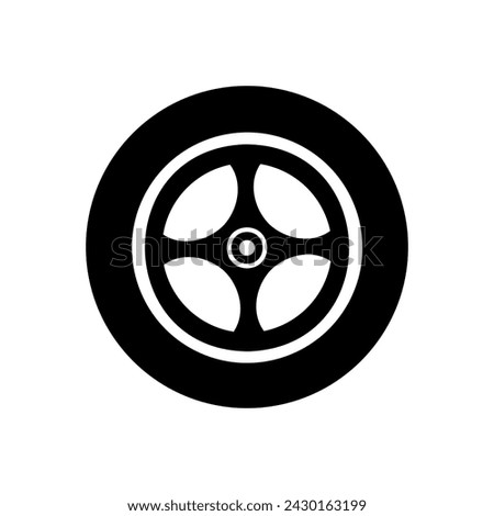 Car wheel icon vector. Wheel illustration sign. Tire service symbol or logo.