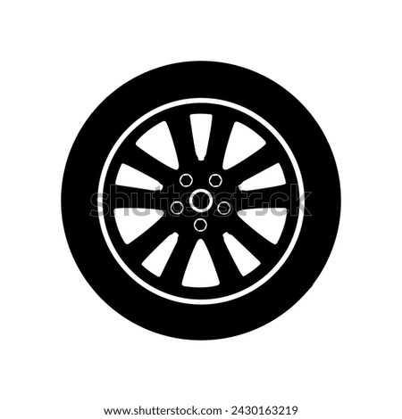 Car wheel icon vector. Wheel illustration sign. Tire service symbol or logo.