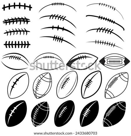 Football icon vector set. American football ball illustration sign collection. American football symbol. Sport logo.