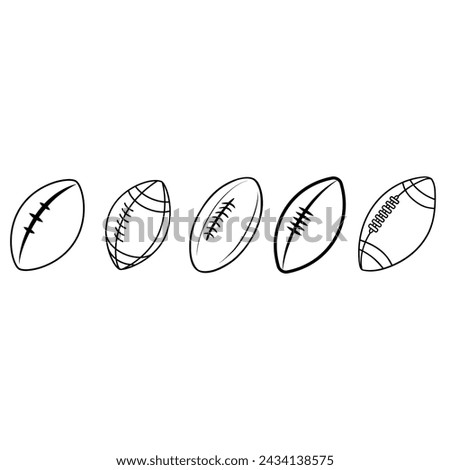 Football icon vector set. American football ball illustration sign collection. American football symbol. Sport logo.