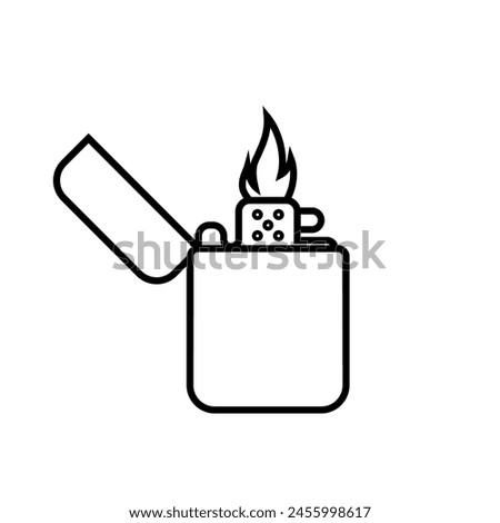 Lighter icon vector. Cigarette lighter illustration sign. Fire symbol or logo.