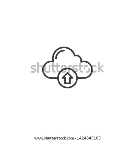 Cloud uploading  Vector Illustration, outline sign