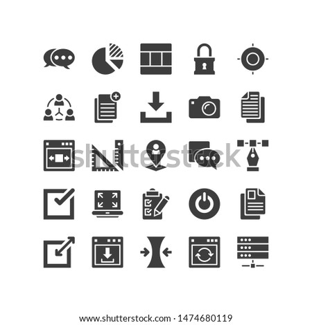 Web Design and Development glyph illustration EPS 10 Set 7