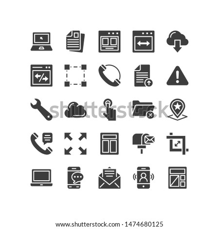 Web Design and Development glyph illustration EPS 10 Set 2