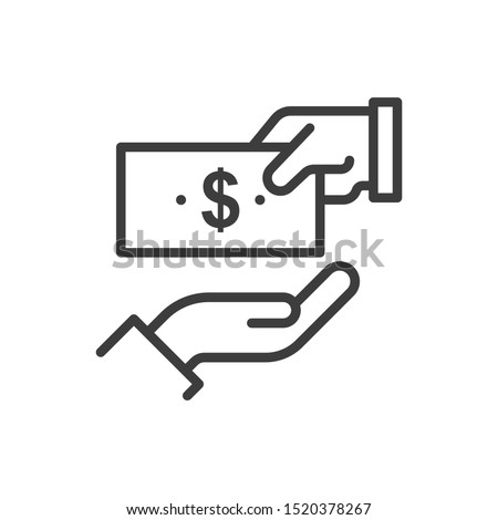 give money vector outline icon. Illustration style EPS 10 file format 