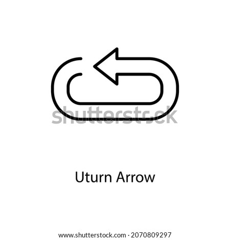 Uturn Arrow Trendy solid icon isolated on white and blank background for your design