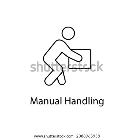 Manual Handling vector outline icon for web design isolated on white background