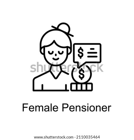 Female Pensioner Vector Outline icons for your digital or print projects.